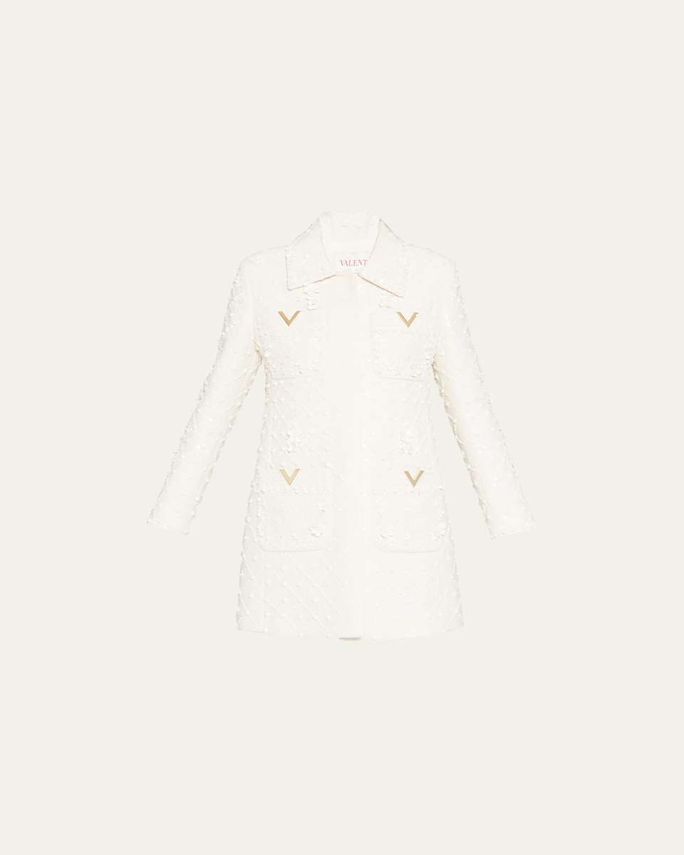 Sequined Logo Coat